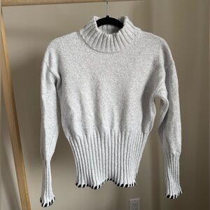 Elegant Light Gray Turtleneck Sweater